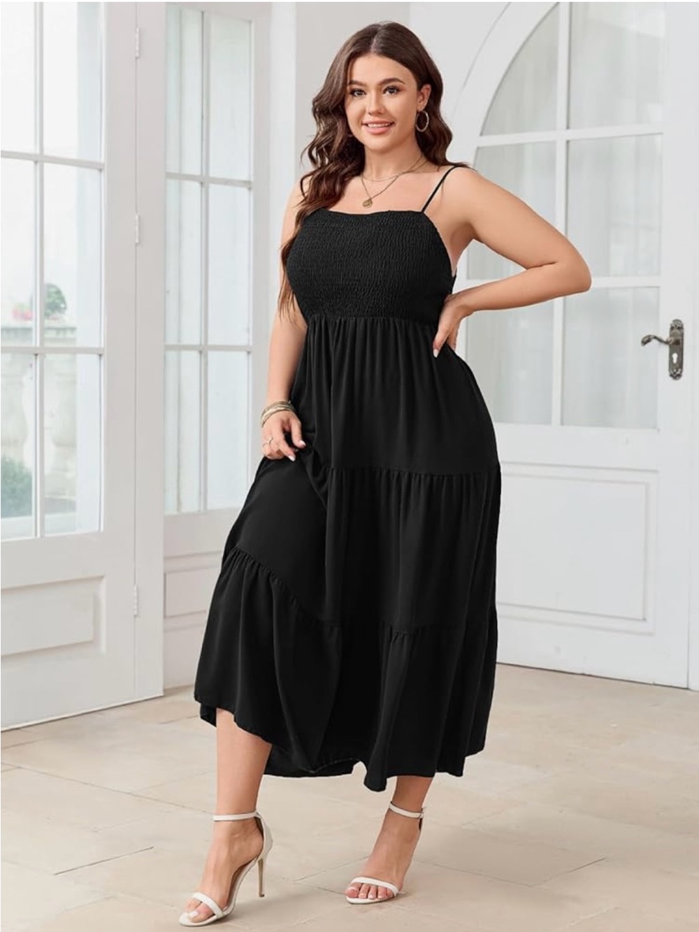 Black Tiered Maxi Dress - Picture 2 of 2